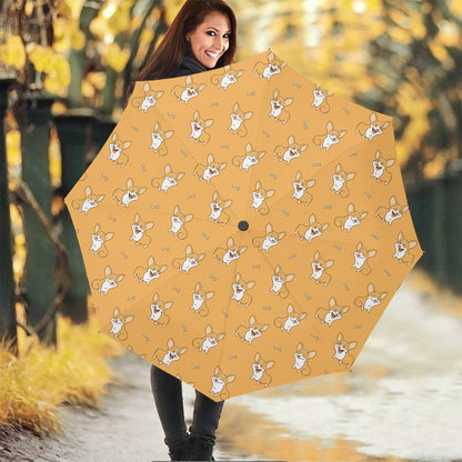 Little Corgi Pattern Print Foldable Umbrella