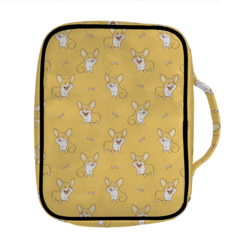 Little Corgi Pattern Print Front Pocket Bible Bag