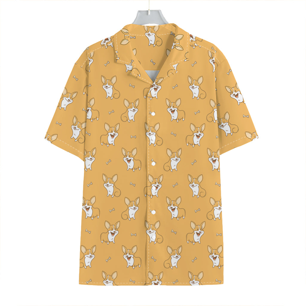 Little Corgi Pattern Print Hawaiian Shirt