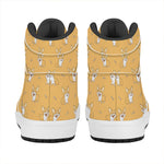 Little Corgi Pattern Print High Top Leather Sneakers