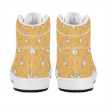 Little Corgi Pattern Print High Top Leather Sneakers