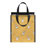 Little Corgi Pattern Print Insulated Lunch Tote