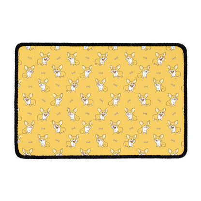 Little Corgi Pattern Print Kitchen Mat