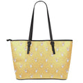Little Corgi Pattern Print Leather Tote Bag With Zipper