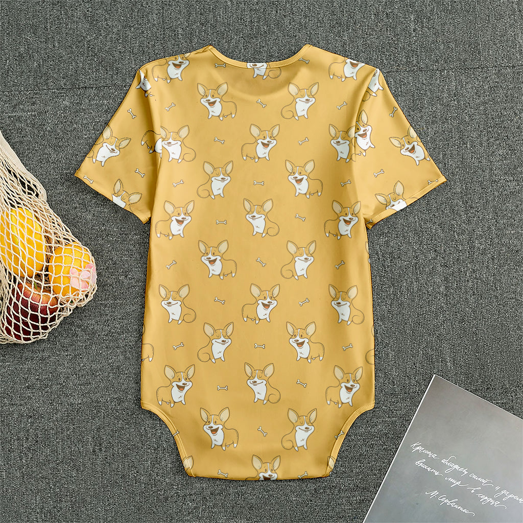 Little Corgi Pattern Print Men's Bodysuit