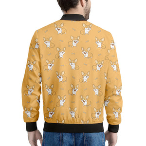 Little Corgi Pattern Print Men's Bomber Jacket