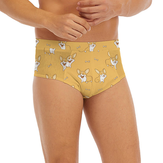 Little Corgi Pattern Print Men's Briefs