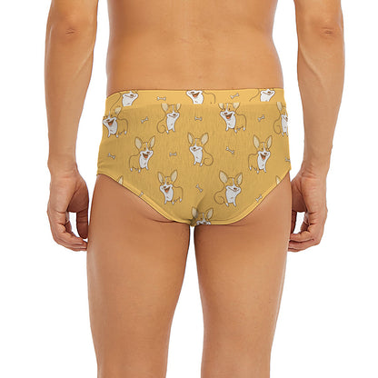 Little Corgi Pattern Print Men's Briefs