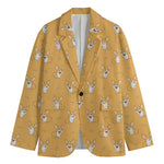 Little Corgi Pattern Print Men's Cotton Blazer