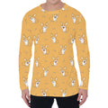 Little Corgi Pattern Print Men's Long Sleeve T-Shirt