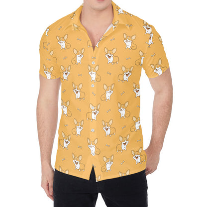 Little Corgi Pattern Print Men's Shirt