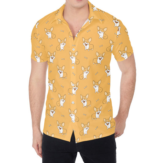 Little Corgi Pattern Print Men's Shirt