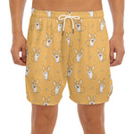 Little Corgi Pattern Print Men's Split Running Shorts