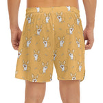Little Corgi Pattern Print Men's Split Running Shorts