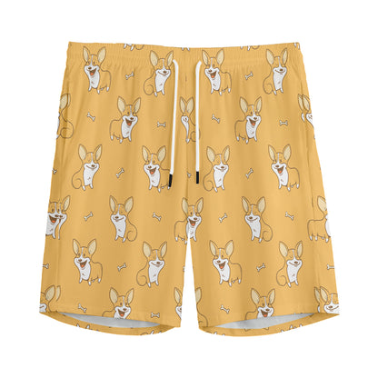 Little Corgi Pattern Print Men's Sports Shorts