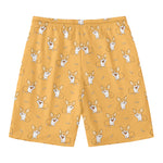 Little Corgi Pattern Print Men's Swim Trunks