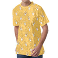 Little Corgi Pattern Print Men's Velvet T-Shirt