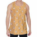 Little Corgi Pattern Print Men's Velvet Tank Top
