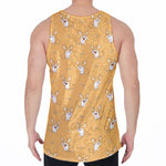 Little Corgi Pattern Print Men's Velvet Tank Top