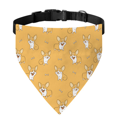 Little Corgi Pattern Print Over The Collar Dog Bandana