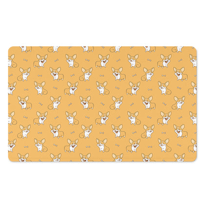 Little Corgi Pattern Print Polyester Doormat