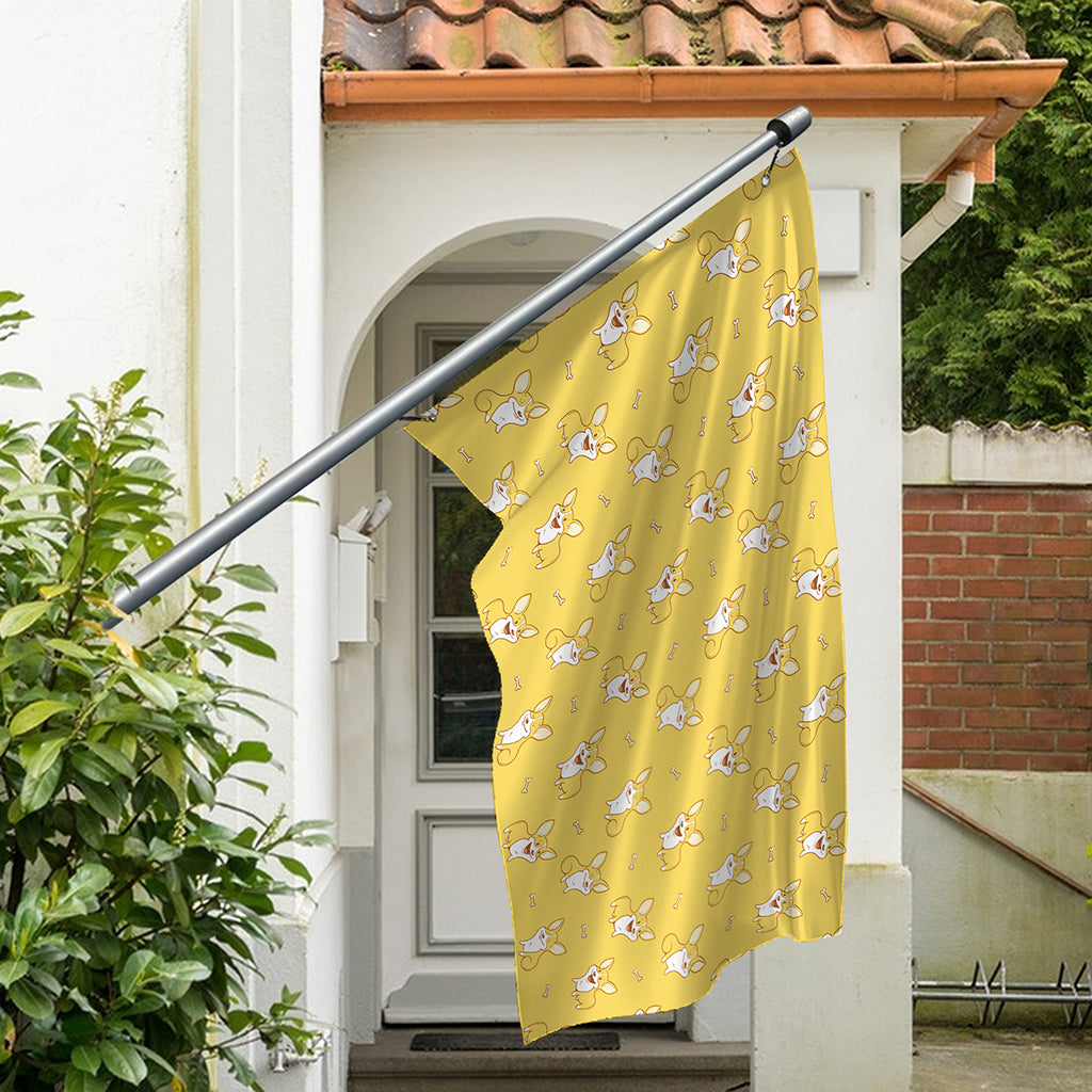 Little Corgi Pattern Print Polyester Flag