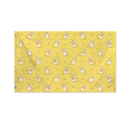Little Corgi Pattern Print Polyester Flag