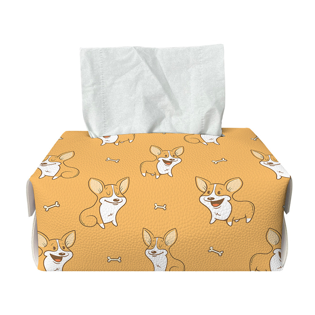 Little Corgi Pattern Print Rectangle Tissue Box Cover