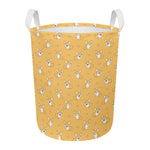 Little Corgi Pattern Print Round Laundry Basket