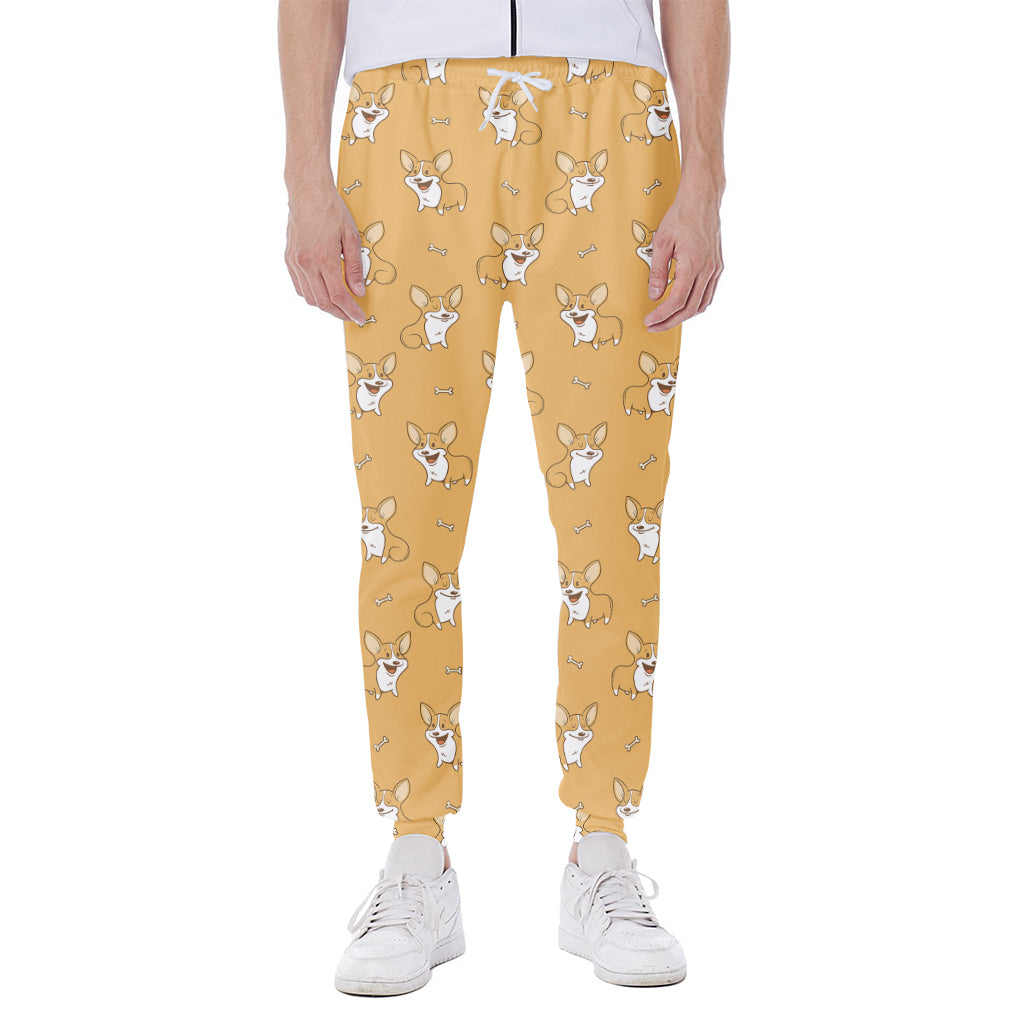 Little Corgi Pattern Print Scuba Joggers