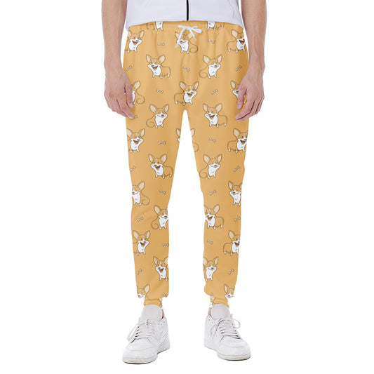 Little Corgi Pattern Print Scuba Joggers