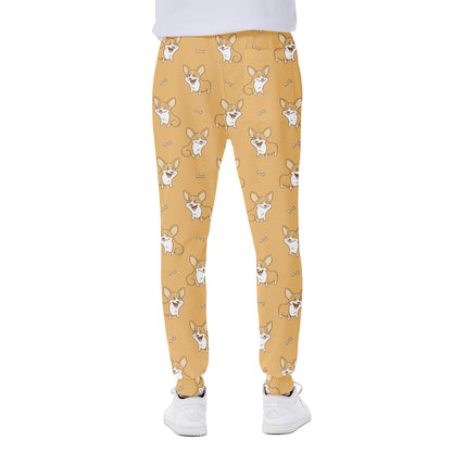 Little Corgi Pattern Print Scuba Joggers