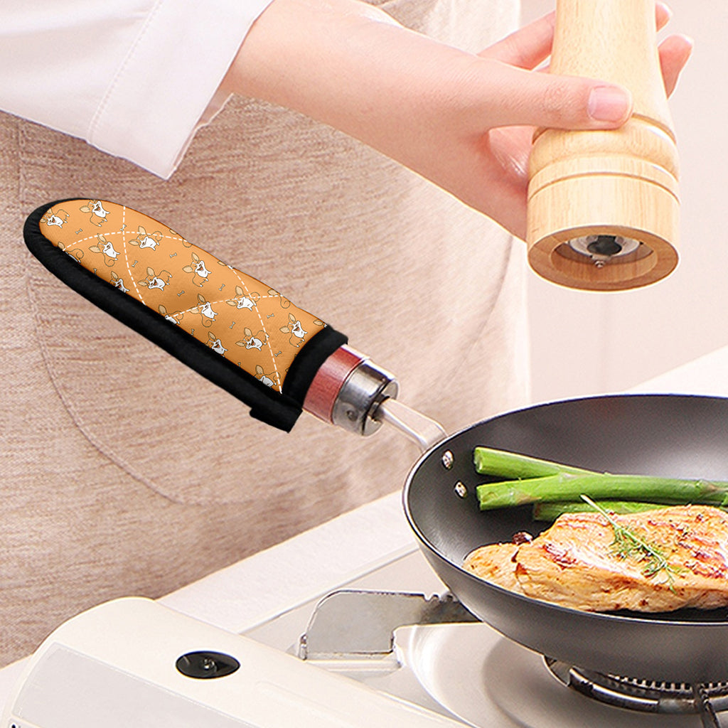 Little Corgi Pattern Print Skillet Handle Cover