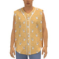 Little Corgi Pattern Print Sleeveless Baseball Jersey