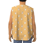 Little Corgi Pattern Print Sleeveless Baseball Jersey