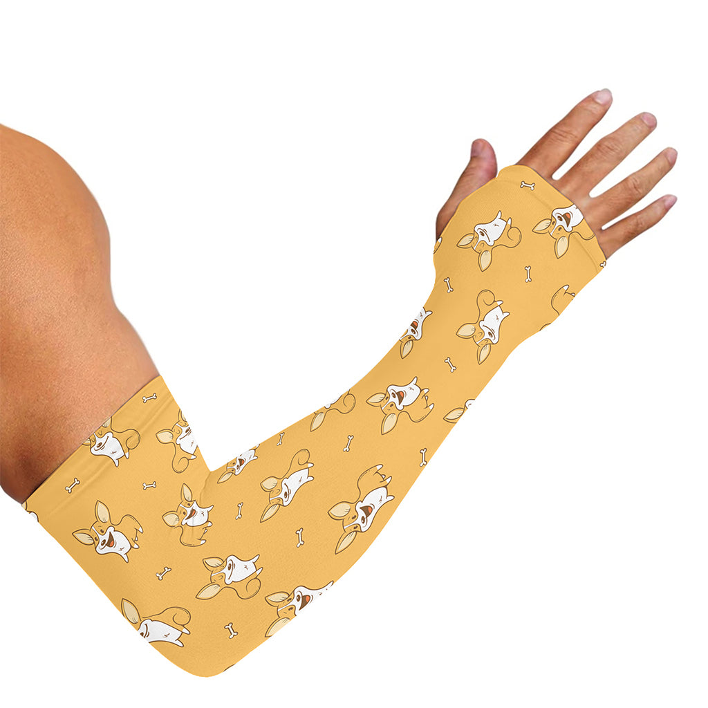 Little Corgi Pattern Print Sun Protection Arm Sleeves