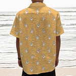 Little Corgi Pattern Print Textured Short Sleeve Shirt