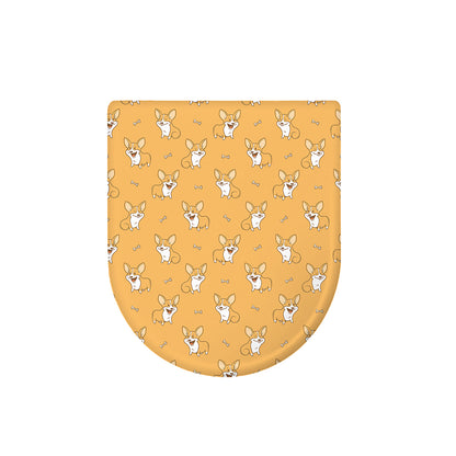 Little Corgi Pattern Print Toilet Lid Cover