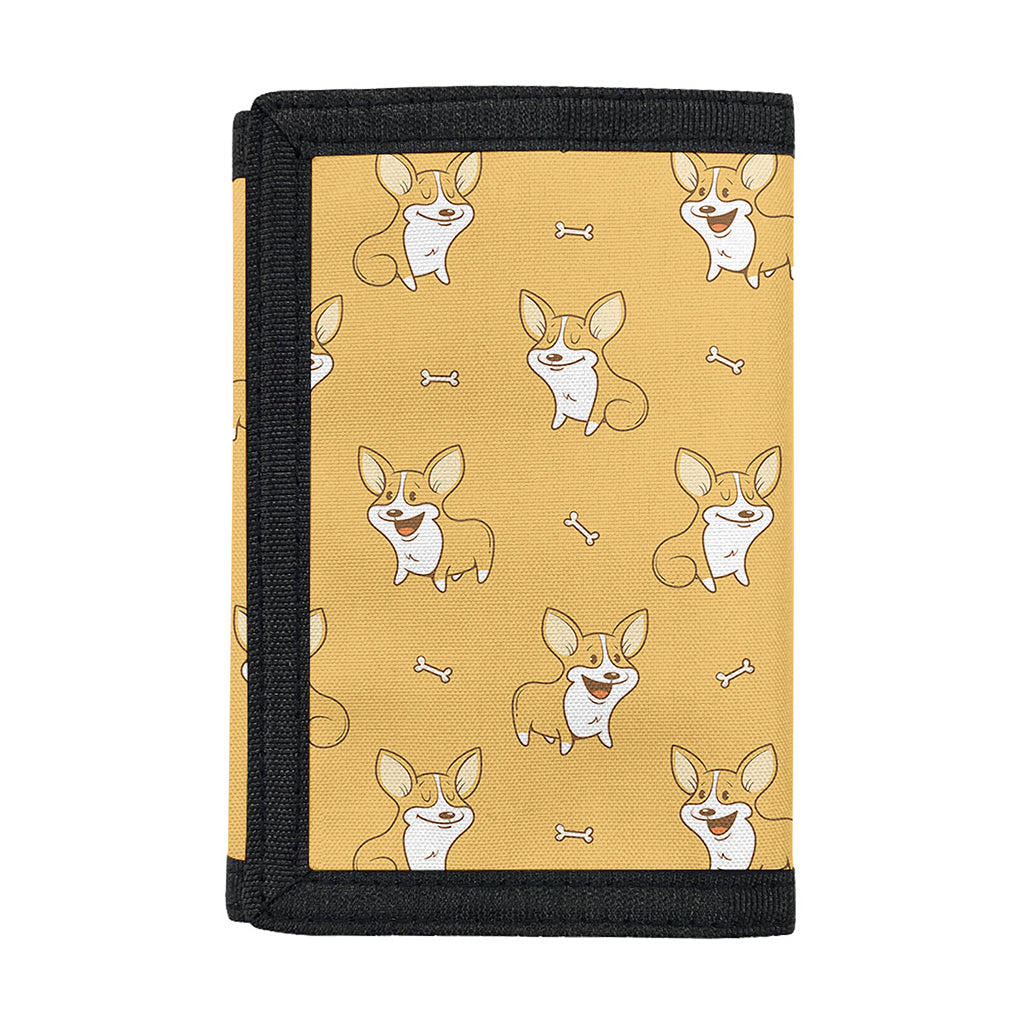 Little Corgi Pattern Print Trifold Wallet