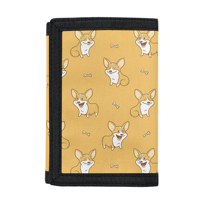 Little Corgi Pattern Print Trifold Wallet