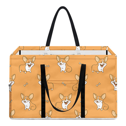 Little Corgi Pattern Print Utility Tote Bag