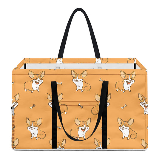 Little Corgi Pattern Print Utility Tote Bag