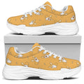 Little Corgi Pattern Print White Chunky Shoes