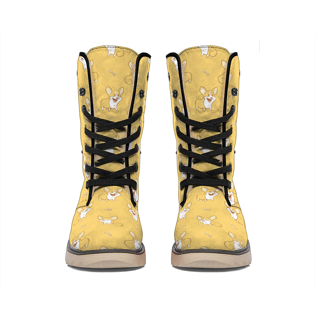 Little Corgi Pattern Print Winter Boots