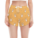 Little Corgi Pattern Print Women's Split Running Shorts
