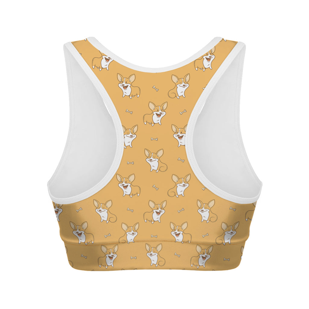 Little Corgi Pattern Print Women's Sports Bra
