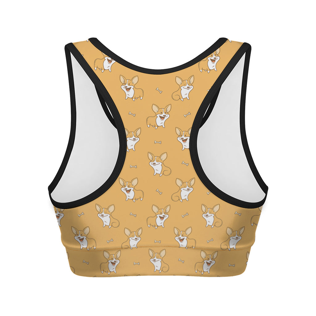 Little Corgi Pattern Print Women's Sports Bra