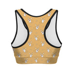 Little Corgi Pattern Print Women's Sports Bra