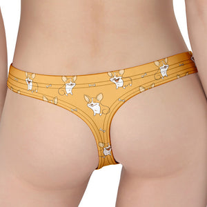 Little Corgi Pattern Print Women's Thong