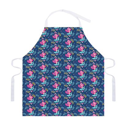 Little Cute Mermaid Pattern Print Adjustable Apron